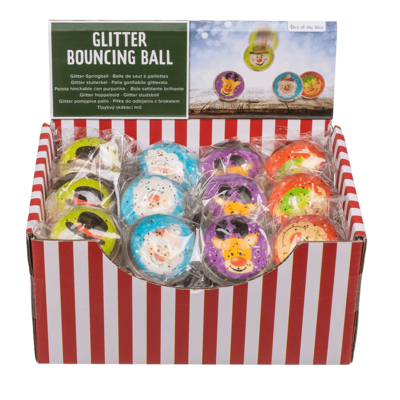 Glitter bouncing ball, Joyful Xmas Jumpers, 4 cm,