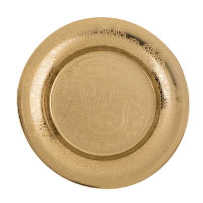 Gold colored stainless steel jewelry plate,