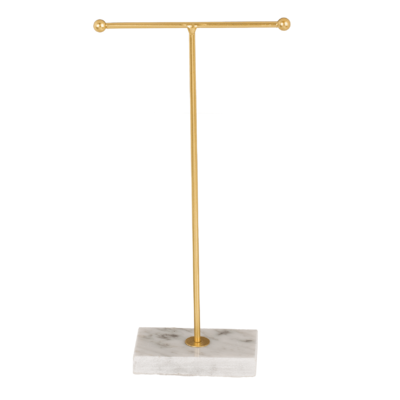 Golden metal jewellery holder, T-Bar, with