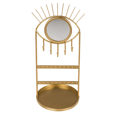 Golden metal jewellery holder with mirror, Eye,