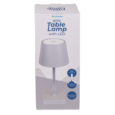 Graue Tisch-Lampe mit LED,
