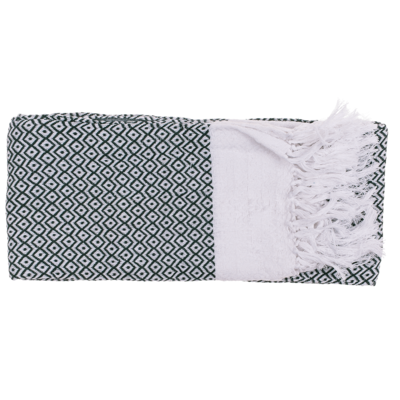 Green/white premium fouta towel