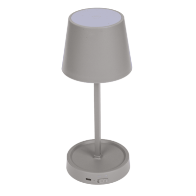 Grey colored table lamp with LED,