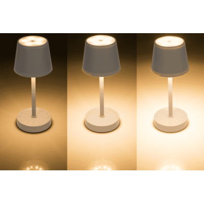 Grey colored table lamp with LED,