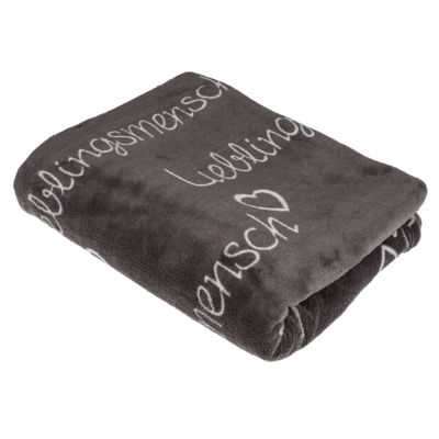 Grey coloured comfort blanket, Lieblingsmensch,