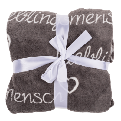 Grey coloured comfort blanket, Lieblingsmensch,