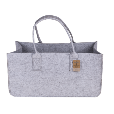 Grey felt bag for wood,