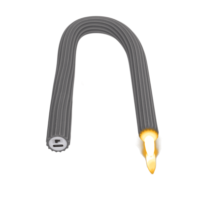 Grey flexibel LED stick candle made of silicone,
