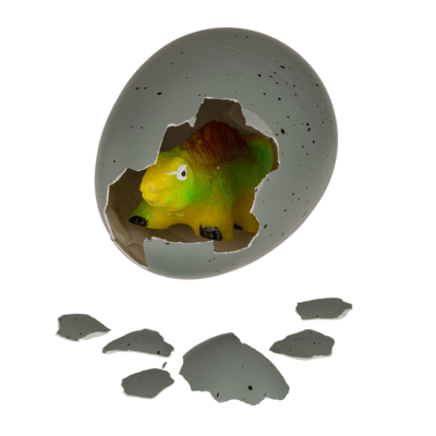 Growing dinosaur in egg,