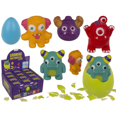 Growing mini monster in egg, 6,5 cm,