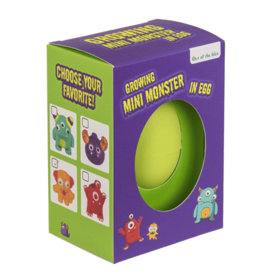 Growing mini monster in egg, 6,5 cm,