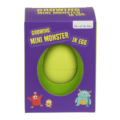 Growing mini monster in egg, 6,5 cm,