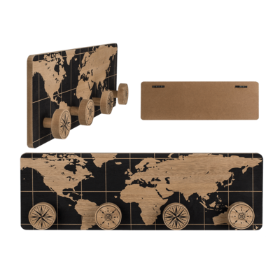 Guardaroba in legno, Mappa del mondo,