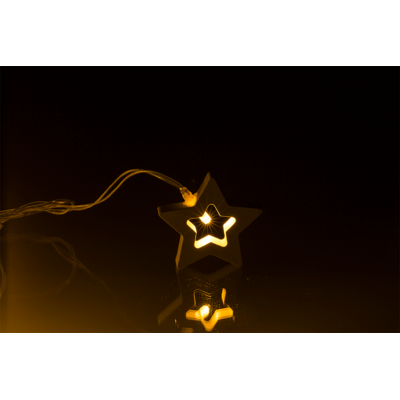 Guirlande lumineuse, Étoiles en bois avec 10 LED