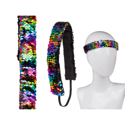 Haarband, Rainbow mit Pailletten, ca. 25 cm,