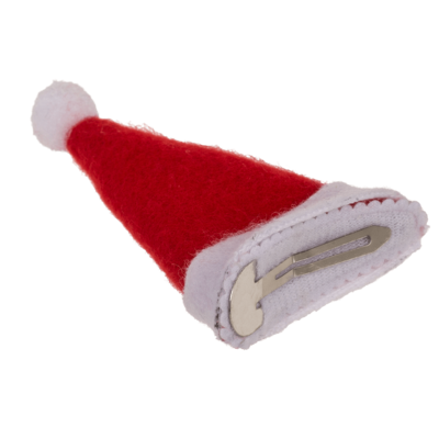Haarclip, Weihnachtsmütze, ca. 8 cm,