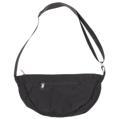 Half rounded shoulder bag with zipper,