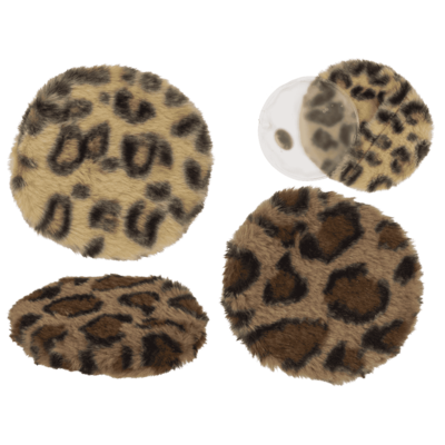 Hand warmer, leopard design, with plush cover,