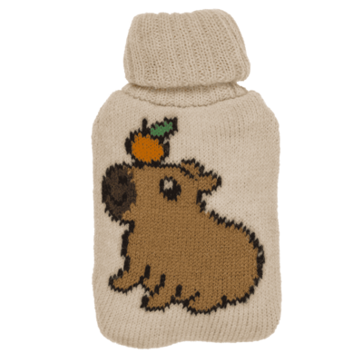 Handwarmer, hot water bottle witt knitted cover,