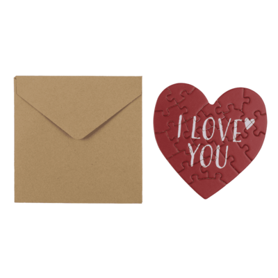 Heart shaped gift card, puzzle, Love,