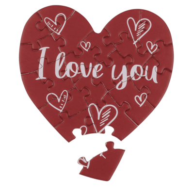 Heart shaped gift card, puzzle, Love,