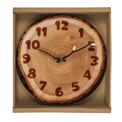 Horloge murale en verre, rondelle d'arbre