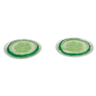 Hot/Cold Spa Eye Pads, in cucumber design,