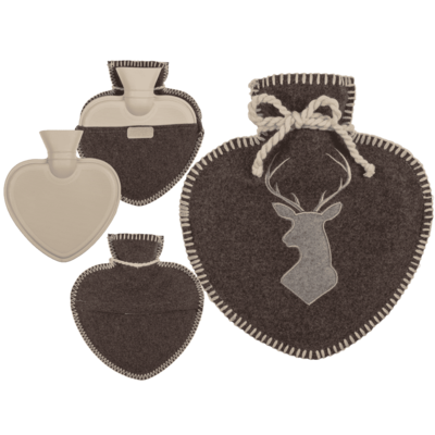 Hot water bottle in heart shape, Deer,