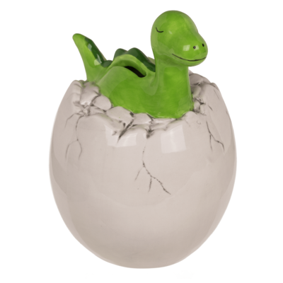 Hucha con cerradura Dino nel huevo, cerámica