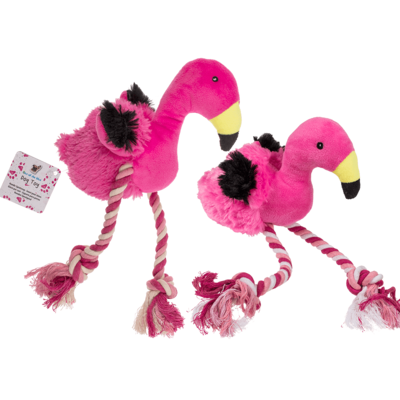 Hunde-Spielzeug, Flamingo mit Tau,