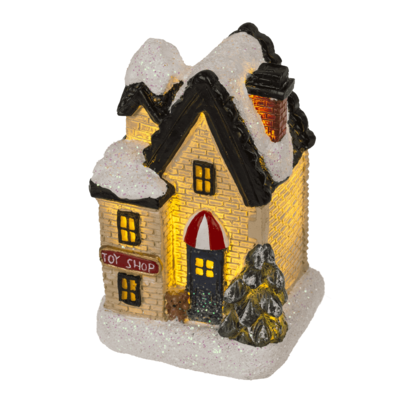 Illuminated Christmas house, 6,5 x 8 cm,