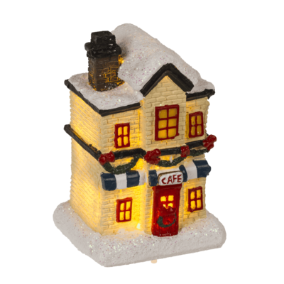 Illuminated Christmas house, 6,5 x 8 cm,