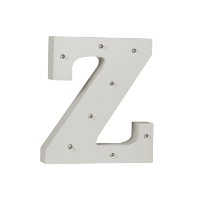 Illuminated wooden letter Z,