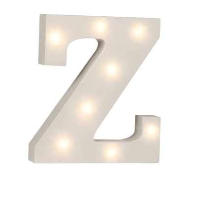 Illuminated wooden letter Z,