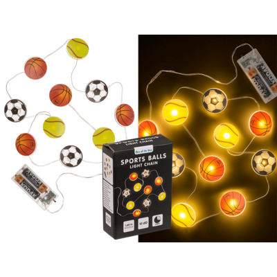 Indoor light chain, Sport balls, with 10 LED,