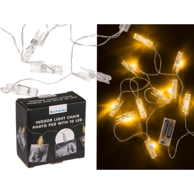Indoor Light chain, Photo Peg, with 10 LED,