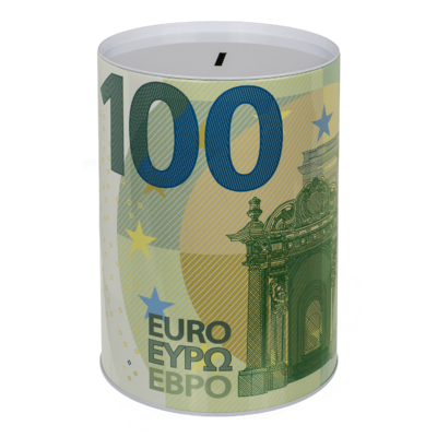 Jumbo-Metall-Spardose, 100 €-Note,