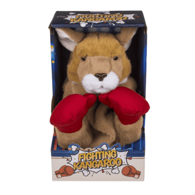 Kangourou combattant en peluche, 19 x 12 cm, ave