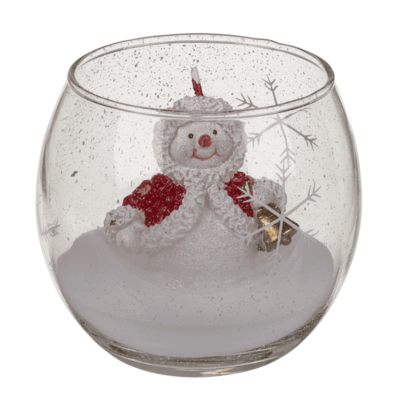 Kerze im Glas, Schneemann & Weihnachtsmann