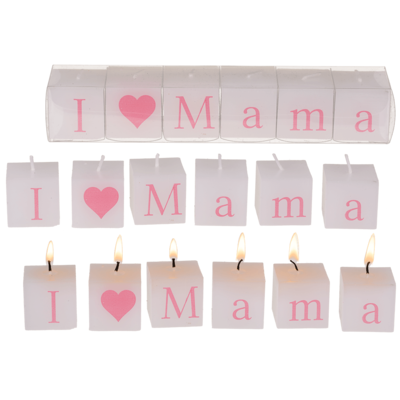Kerzenblock mit Schrift, I love Mama,