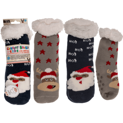 Kids comfort socks, Reindeer & Santa Claus,