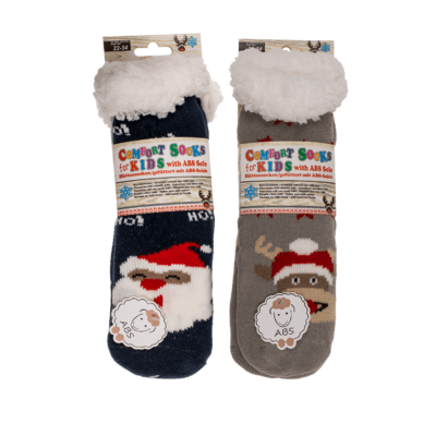 Kids comfort socks, Reindeer & Santa Claus,