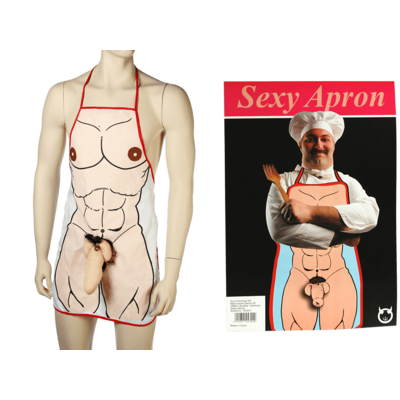 Kitchen apron, Male Body with Plush Penis,
