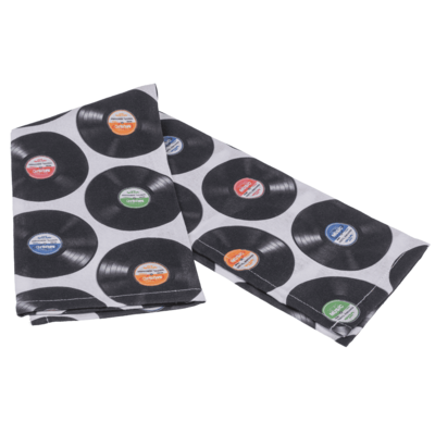 Kitchen towel, vinyl records, 40 x 60 cm,