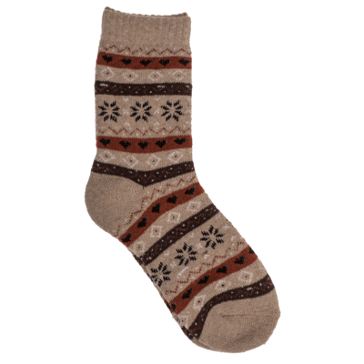 Knitted Socks, Unisex, Iceflower & hearts,