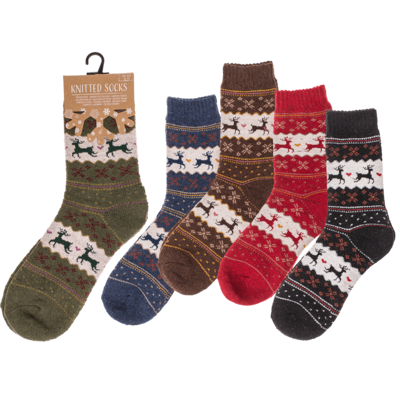 Knitted Socks, Unisex, Reindeer,