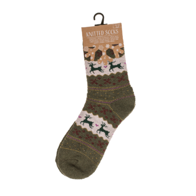 Knitted Socks, Unisex, Reindeer,