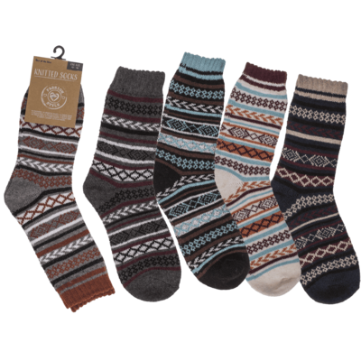 Knitted socks for men, Natural,