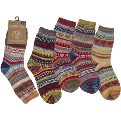 Knitted socks for woman, Good Vibes,