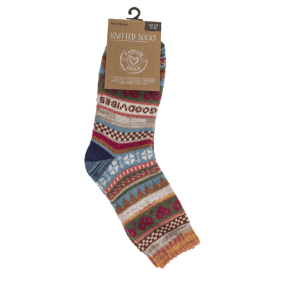 Knitted socks for woman, Good Vibes,